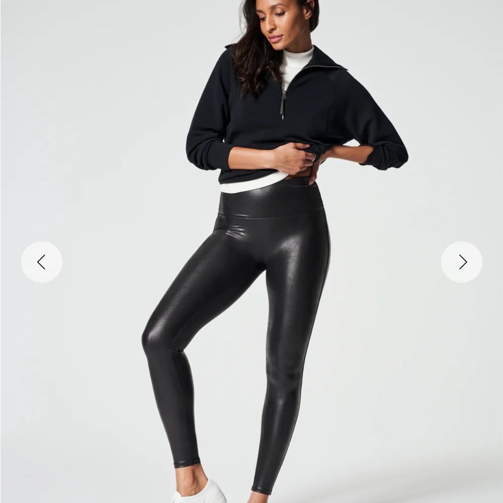 SPANX shape Faux Leather Leggings XS petite